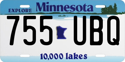 MN license plate 755UBQ