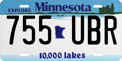 MN license plate 755UBR