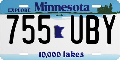 MN license plate 755UBY