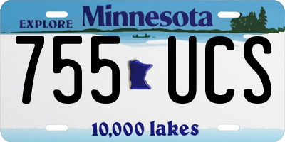 MN license plate 755UCS