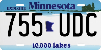 MN license plate 755UDC