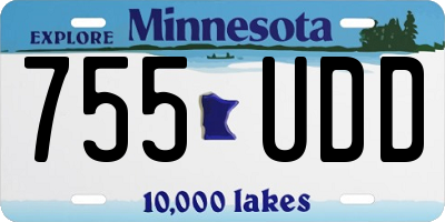 MN license plate 755UDD