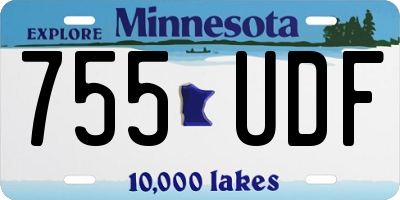 MN license plate 755UDF