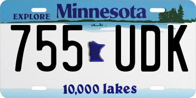 MN license plate 755UDK