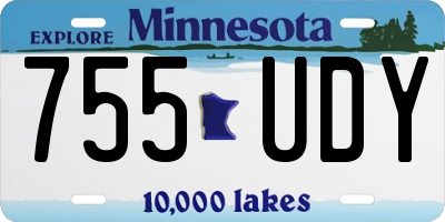 MN license plate 755UDY