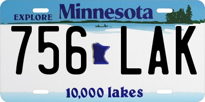 MN license plate 756LAK