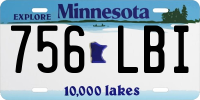 MN license plate 756LBI