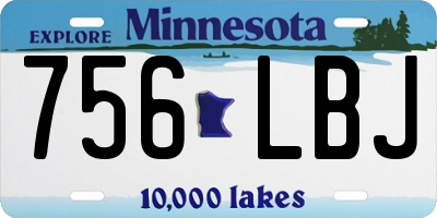 MN license plate 756LBJ