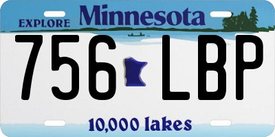 MN license plate 756LBP