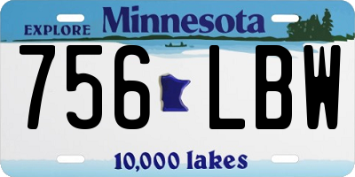 MN license plate 756LBW