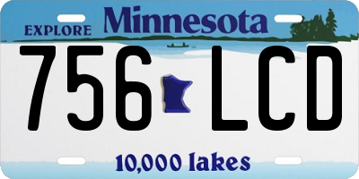 MN license plate 756LCD