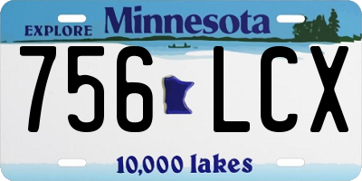 MN license plate 756LCX