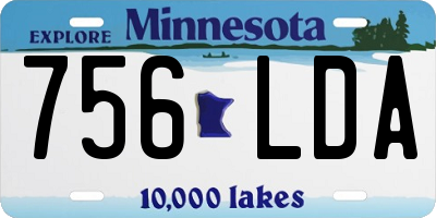 MN license plate 756LDA