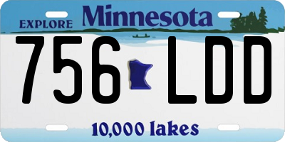 MN license plate 756LDD
