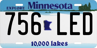 MN license plate 756LED