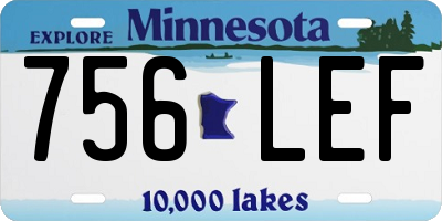 MN license plate 756LEF