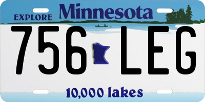 MN license plate 756LEG