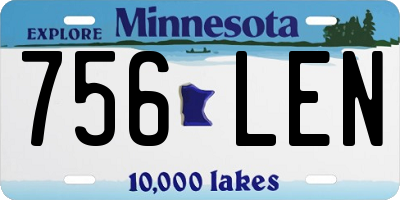 MN license plate 756LEN