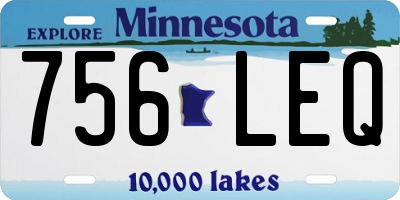 MN license plate 756LEQ