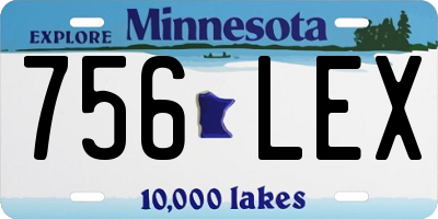 MN license plate 756LEX