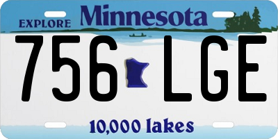 MN license plate 756LGE