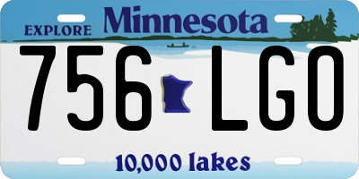 MN license plate 756LGO