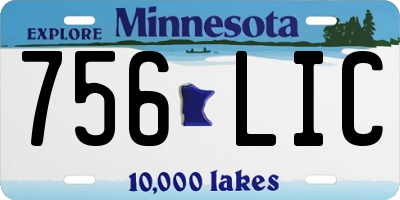 MN license plate 756LIC