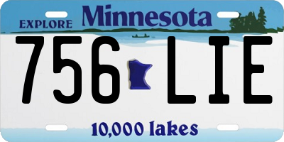 MN license plate 756LIE