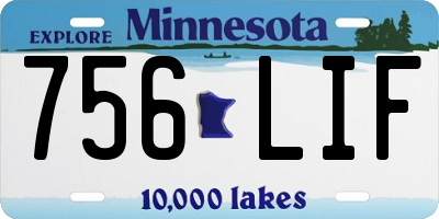 MN license plate 756LIF