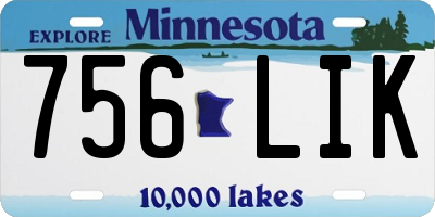 MN license plate 756LIK