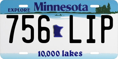 MN license plate 756LIP