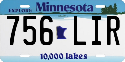 MN license plate 756LIR