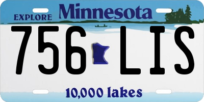 MN license plate 756LIS