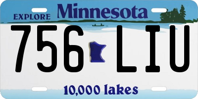 MN license plate 756LIU