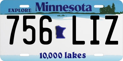 MN license plate 756LIZ