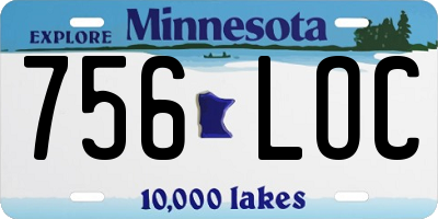 MN license plate 756LOC