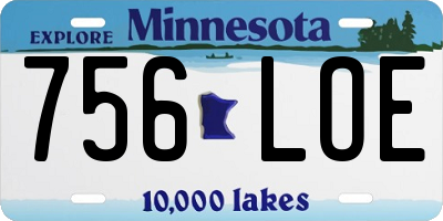 MN license plate 756LOE