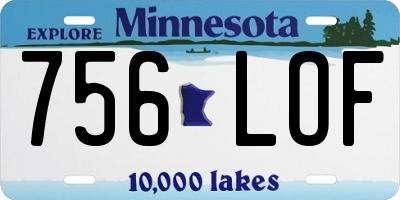 MN license plate 756LOF