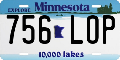 MN license plate 756LOP