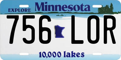 MN license plate 756LOR