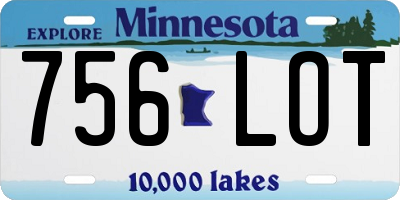 MN license plate 756LOT
