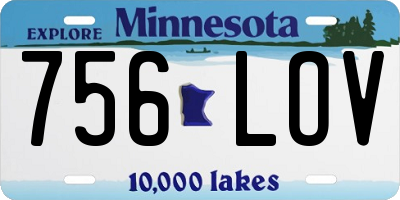 MN license plate 756LOV