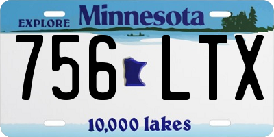 MN license plate 756LTX