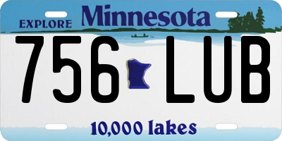 MN license plate 756LUB