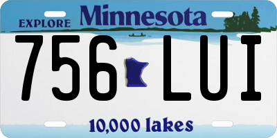 MN license plate 756LUI