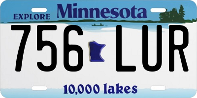 MN license plate 756LUR