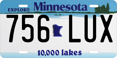 MN license plate 756LUX