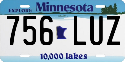 MN license plate 756LUZ