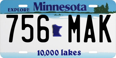 MN license plate 756MAK
