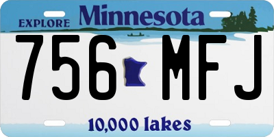 MN license plate 756MFJ